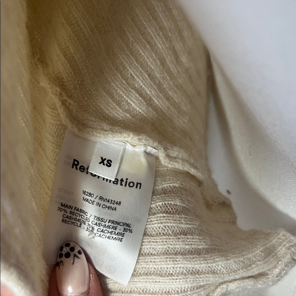 Reformation Osteria Tie Back Cashmere Sweater - Picture 3 of 7
